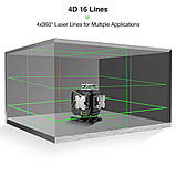 Лазерний рівень нівелір Huepar S04CG Premium + приймач, фото 8