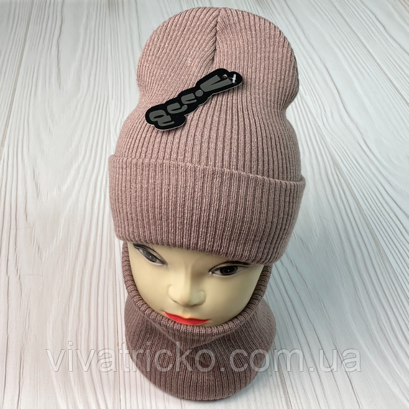 М 91029. Комплект зимовий для дівчинки-підлітка шапка  і снуд, різні кольори (3-20 років)