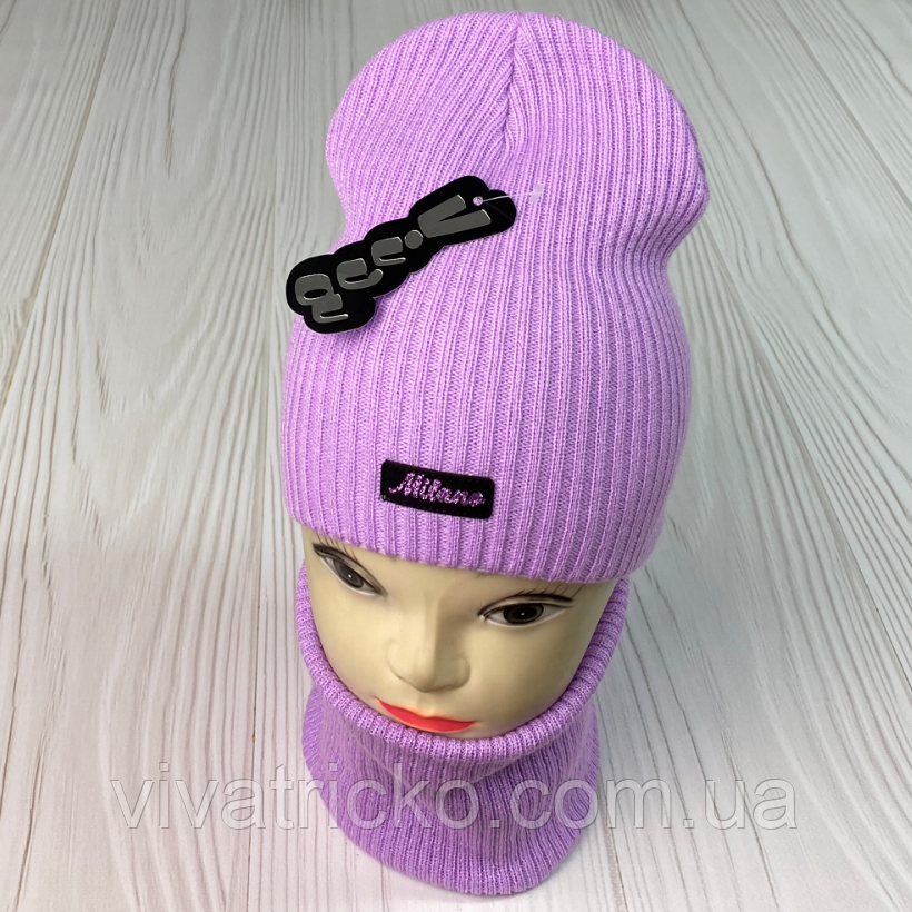 М 91030. Комплект зимовий для дівчинки шапка і снуд "MILANO" , різні кольори (2-12 років)
