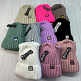 М 91034 Комплект для дівчинки-підлітка шапка будиночок "STAY CALM" і снуд, 2-15 років, різні кольори, фото 10