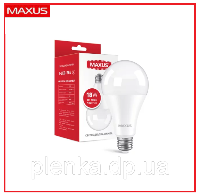 LED лампа MAXUS A80 18W 4100K 220V E27 (1-LED-784)