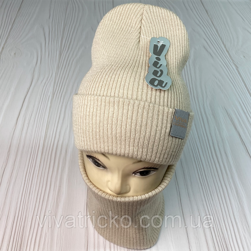 М 91035. Комплект зимний для девочки-подростка шапка и снуд "VIVA CALIFORNIA" , разные цвета (2-20 лет) - фото 7 - id-p1877962049