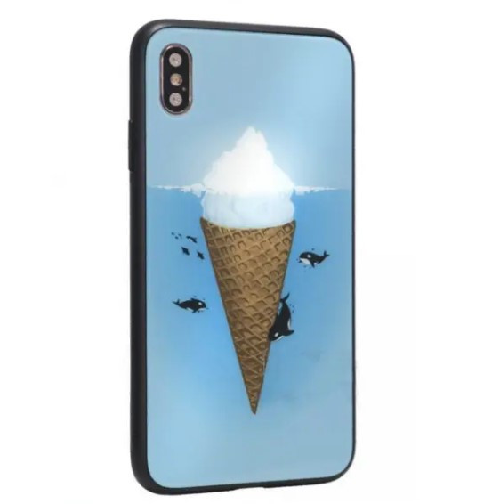 Чохол накладка Glass with TPU Case для iPhone Xs Max 6.5" Ice Cream, фото 1