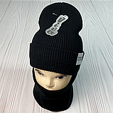 М 91035. Комплект зимовий для дівчинки-підлітка шапка "VIVA CALIFORNIA" і снуд, різні кольори (2-20 років), фото 3