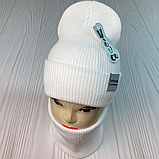 М 91035. Комплект зимовий для дівчинки-підлітка шапка "VIVA CALIFORNIA" і снуд, різні кольори (2-20 років), фото 5