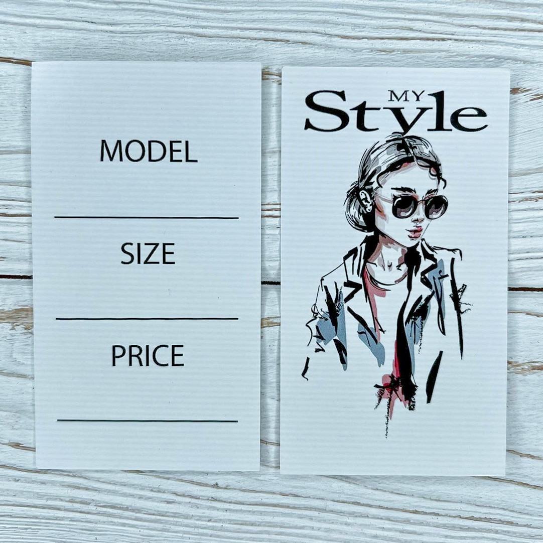 *100шт* / Бірка-листівка / 50х90мм / Друк 2-08 / My Style-1
