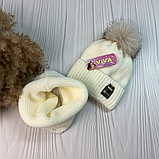 М 91039. Комплект зимовий для дівчинки шапка й баф "MEOW" , різні кольори (2-6 років), фото 8