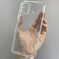 Чехол для Oppo A33 силиконовый чехол с блестящей рамкой на телефон оппо а33 прозрачный l6t