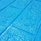 Самоклеюча декоративна 3D панель Синя цегла в РУЛОНІ 3080x700x3мм, фото 3