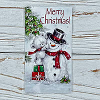 *100шт* / Бірка-листівка / 50х90мм / Друк 4-01 / Merry Christmas / НР