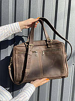 Шкіряна сумка портфель CAMERON_L коричнева