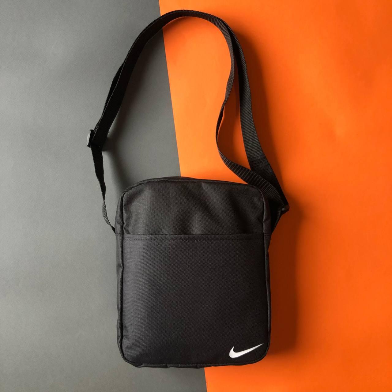 Сумка Nike чорного кольору / Чоловіча спортивна сумка через плече найк/ Барсетка Найк