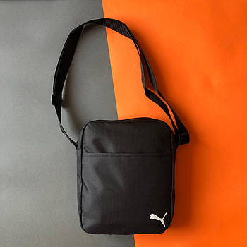 Сумка Puma чорного кольору / Чоловіча спортивна сумка через плече Пума/ Барсетка Puma
