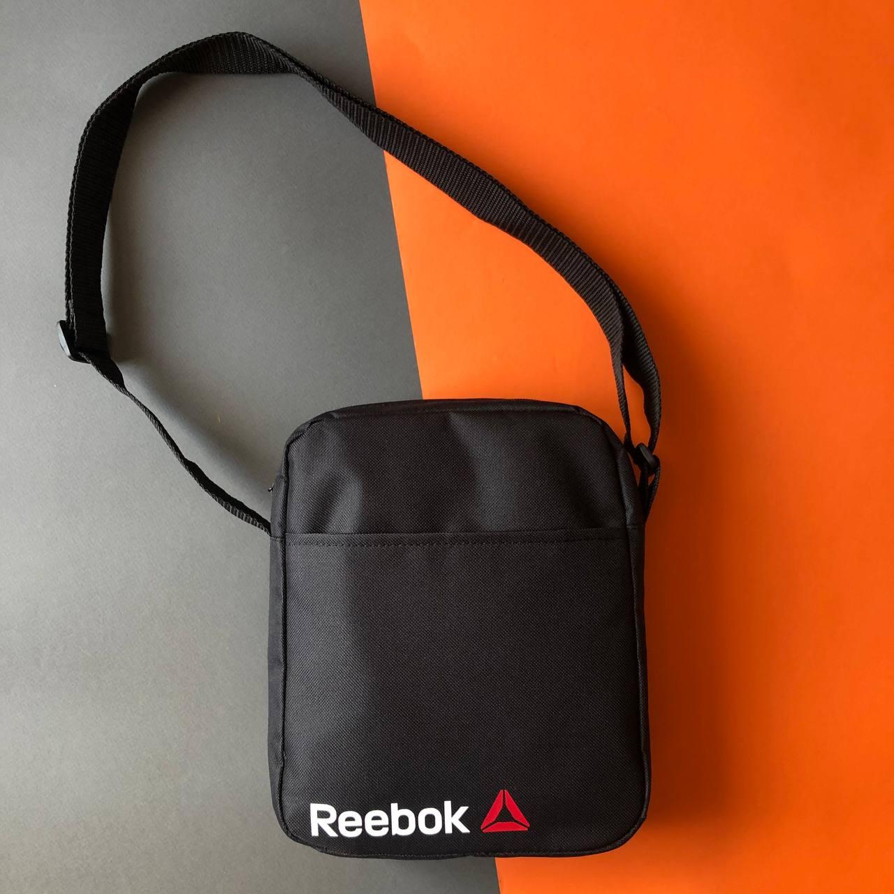 Сумка Reebok чорного кольору / Чоловіча спортивна сумка через плече Рибок / Барсетка Reebok, фото 1