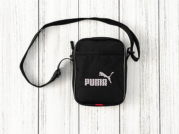 Маленька Сумка Puma чорного кольору / Чоловіча спортивна сумка через плече Пума / Барсетка Puma