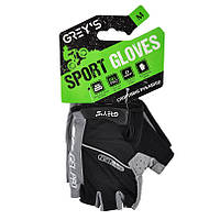 Велоперчатки Grey's GR18132 с короткими пальцами и гелевыми вставками, черно-серые М