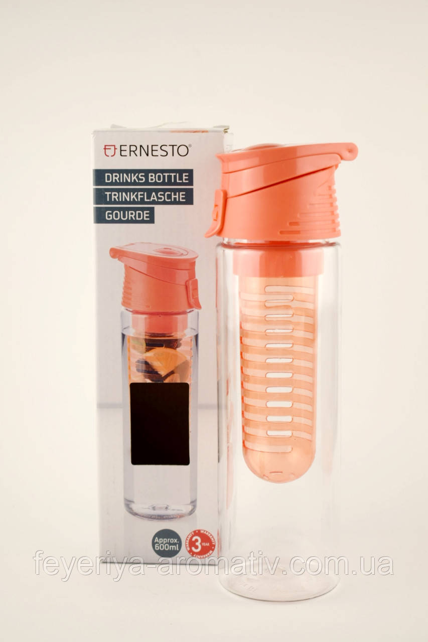 Пластикова пляшка для води з відділом для фруктів Ernesto 600 мл Німеччина, фото 1