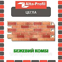 Фасадная панель Альта-Профиль Кирпич 1130х470х20 мм Бежевый комби