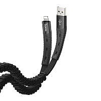 Кабель Hoco U78 1.2м USB на Lightning растягиваемый эластичный дата-кабель для зарядки и передачи данных