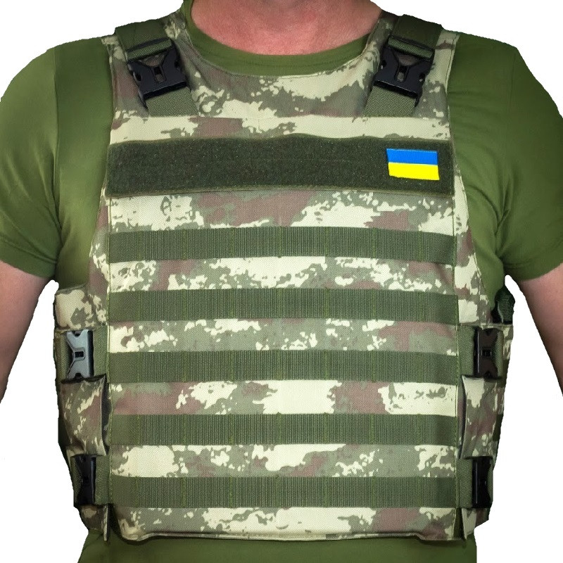 Плитоноска зі встановленням бічного та кевларового захисту Kirasa піксель (KI102-1)