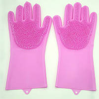 Силиконовые перчатки Magic Silicone Gloves Pink для уборки чистки мытья посуды для дома. NT-820 Цвет: розовый