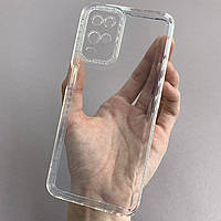 Чехол для Oppo A54 силиконовый чехол с блестящей рамкой на телефон оппо а54 прозрачный l6t