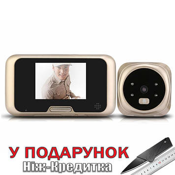 Міні домофон LESHP Vision Doorbell QR-09  Золотий