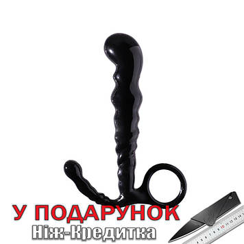 Анальний стимулятор подвійний Sexy toy S (11.1 см х 8.1 см) Чорний