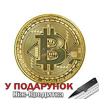 Монетка Bitcoin сувенирная Золотой