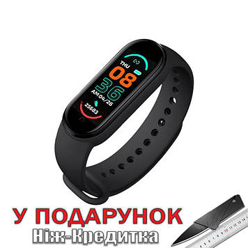 Фітнес браслет Smart Band M6 з вимірюванням кисню і тиску. Смарт годинник. Фітнес трекер  Чорний