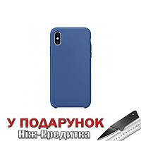 Чехол накладка для iPhone X силиконовая iPhone X Синий