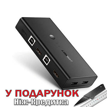 Комутатор Ugreen 2 в 1 Out KVM HDMI x 4K-30Hz 1,5