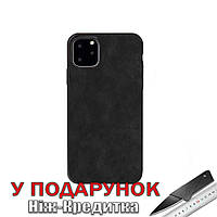 Чехол X Level для iPhone 11 Pro Max из искусственной кожи с силиконовым краем iPhone11 Pro Max Черный