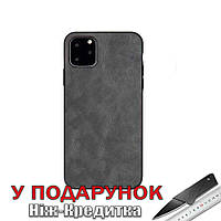 Чехол X Level для iPhone 11 Pro Max из искусственной кожи с силиконовым краем iPhone11 Pro Max Серый