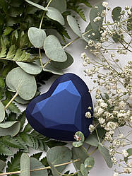 Коробочка для каблучки з підсвіткою Glow Heart — Футляр скринька у формі серця для пропозиції або весілля Синій