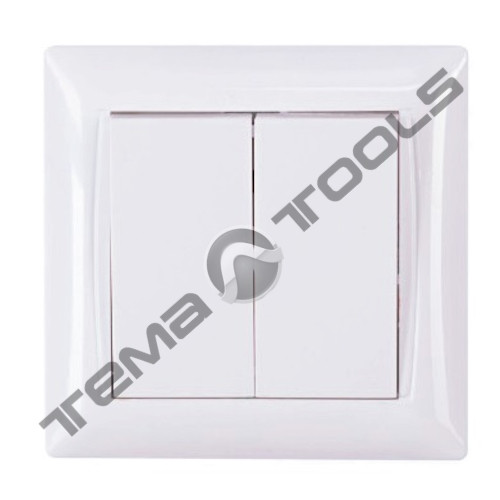 Вимикачі 2-клавішний білий IP20 Latina клавішний для внутрішнього встановлення