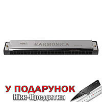 Губная гармошка Harmonica металлическая Серебряный