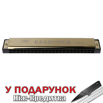 Губна гармошка Harmonica металева  Золотий