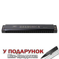 Губна гармошка Harmonica металева Чорний