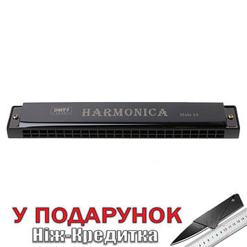 Губна гармошка Harmonica металева  Чорний