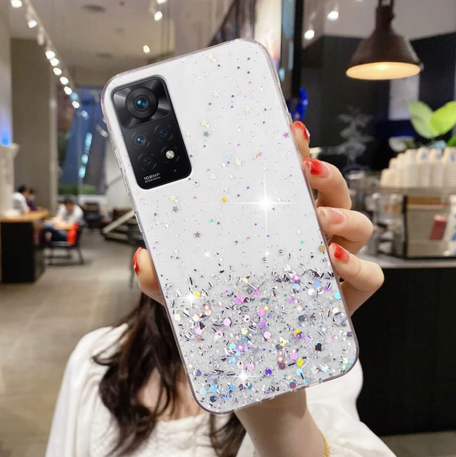 Блестящий чехол с серебряной фольгой Xiaomi Redmi Note 11 Pro 4G / Note 11 Pro 5G 