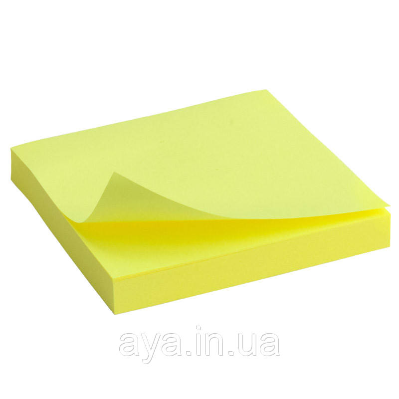 Блок паперу з липким шаром Axent (75х10х75 мм, 100 арк., жовтий) D3414-11, фото 1
