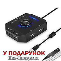 Звуковая карта Phoinikas T10 Внешняя с USB хабом Черный