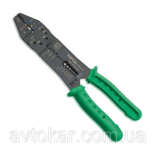 Кримпер для обтиску та зняття ізоляції TOPTUL DIBB2009, фото 1