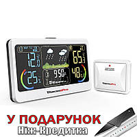 Метеостанція Термометр гігрометр ThermoPro TP68C 150 м з підсвічуванням з виносним датчиком Білий