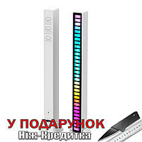 RGB LED Light Bar лампа реагирующая на звук 32 диода Белый