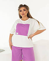 Костюм жіночий з шортами та футболкою, фото 2