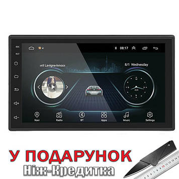 Мультимедійна автомобільна система Podofo HD7089C сенсорний дисплей bluetooth GPS Wi-Fi 1/16 Gb + FM-радио Чорний