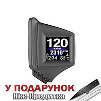 Автомобільний бортовий комп'ютер OBD2. Інформаційний дисплей HUD спідометр Чорний