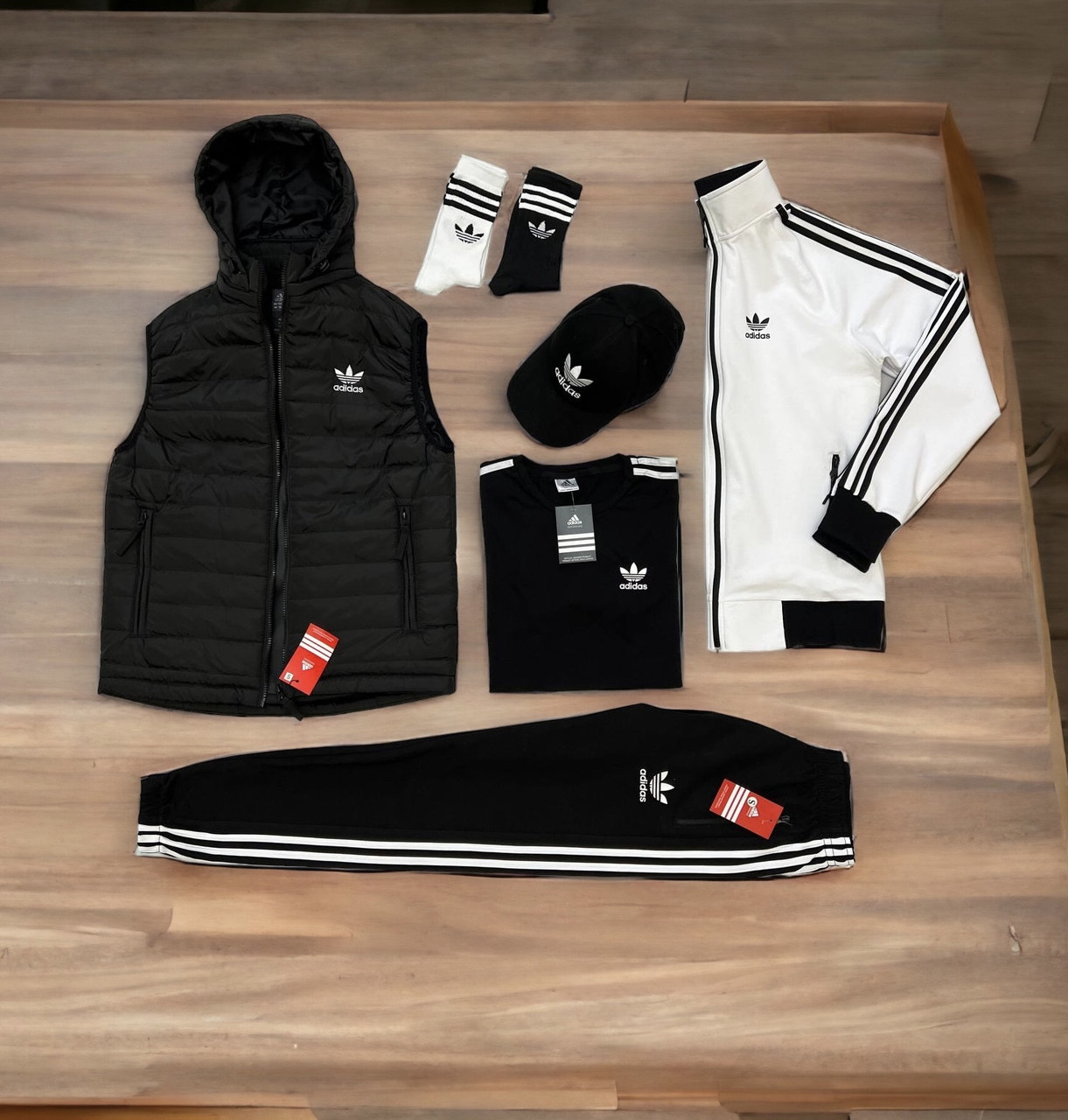 Спортивний костюм адідас adidas. Чоловічий комплект одягу Adidas весна-осінь із жилеткою без кепки Туреччина. Живе фото, фото 1